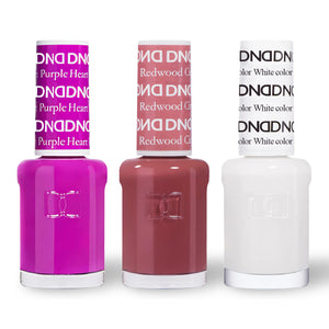  DND 3 Nail Lacquer - Set 7 PURPLE, BROWN & WHITE by DND - Daisy Nail Designs sold by DTK Nail Supply