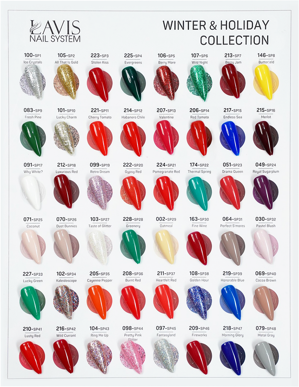 Lavis Gel Polish Set 48 Colors - Winter & Holiday Collection