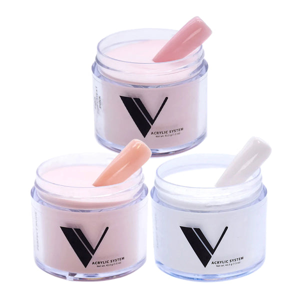  V Beauty Pure Kit 2: Prettiest Pink, Supper White, Perfect Nude by V Beauty Pure sold by DTK Nail Supply