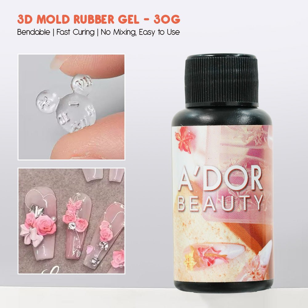 A'DOR 3D Mold Rubber Gel 30g - DTK Nail Supply
