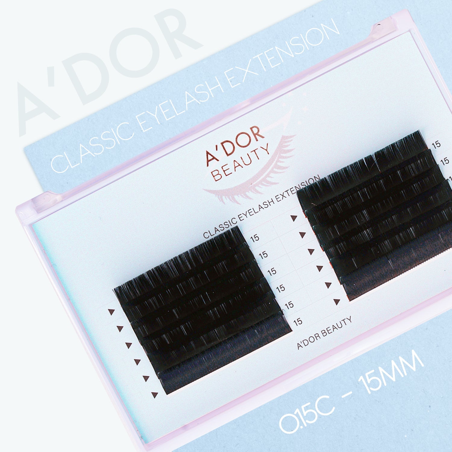 A’dor Beauty Classic Eyelash Extension 0.15C - 15MM - DTK Nail Supply