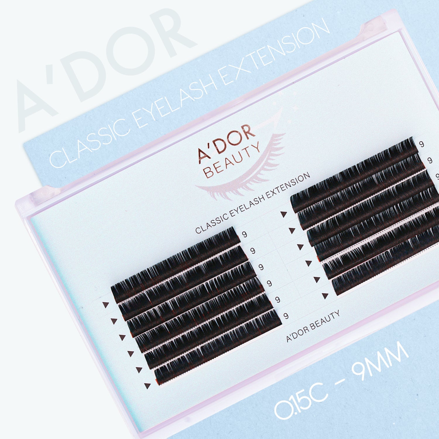 A’dor Beauty Classic Eyelash Extension 0.15C - 9MM - DTK Nail Supply