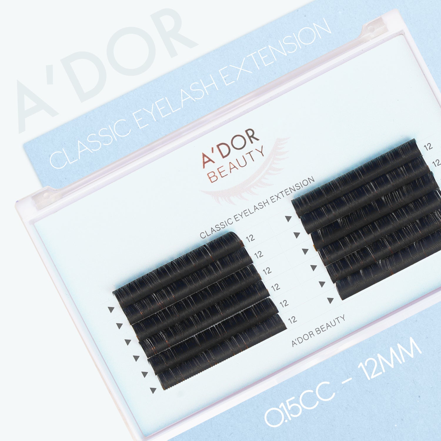 A’dor Beauty Classic Eyelash Extension 0.15CC - 12MM - DTK Nail Supply
