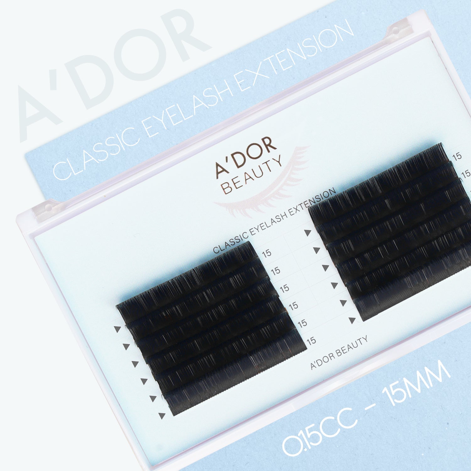 A’dor Beauty Classic Eyelash Extension 0.15CC - 15MM - DTK Nail Supply