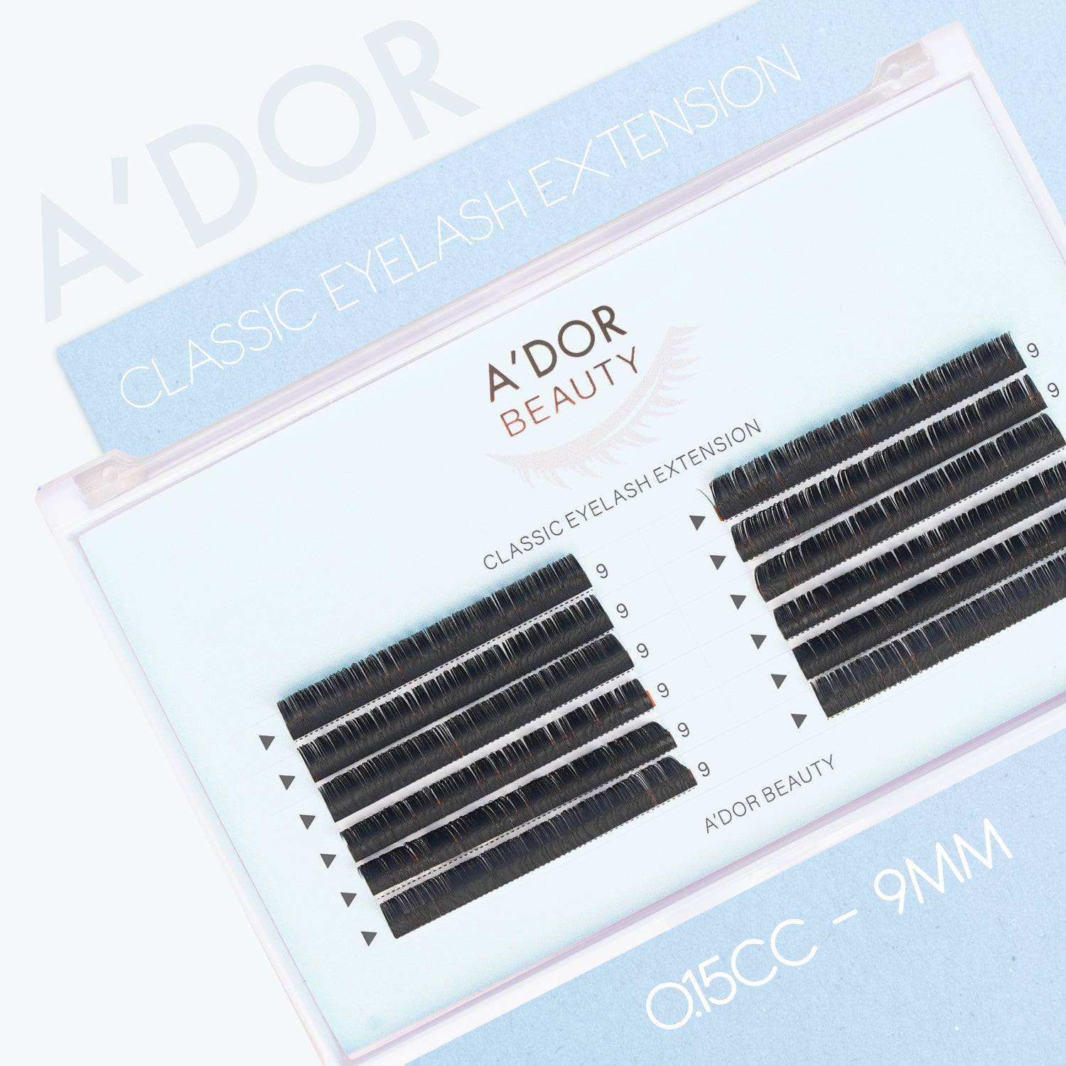 A’dor Beauty Classic Eyelash Extension 0.15CC - 9MM - DTK Nail Supply