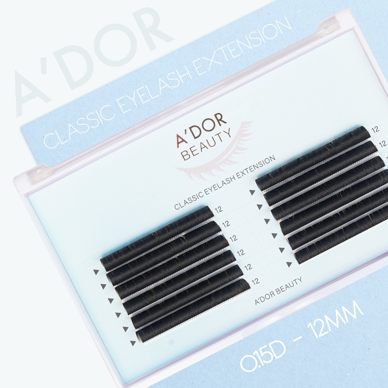 A’dor Beauty Classic Eyelash Extension 0.15D - 12MM - DTK Nail Supply