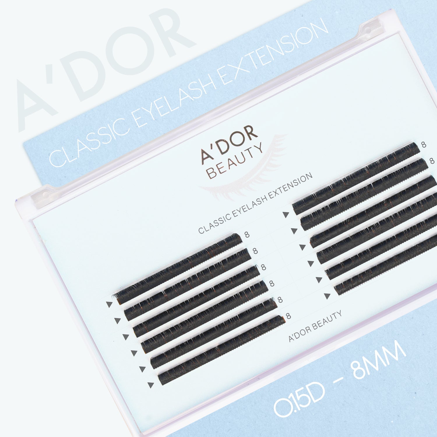 A’dor Beauty Classic Eyelash Extension 0.15D - 8MM - DTK Nail Supply