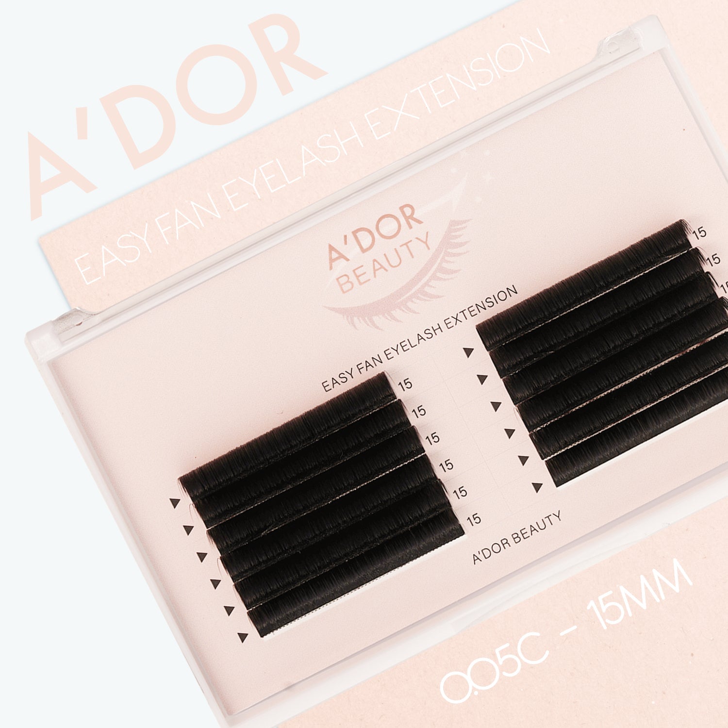 A’dor Beauty Easy Fan Eyelash Extension 0.05C - 15MM - DTK Nail Supply