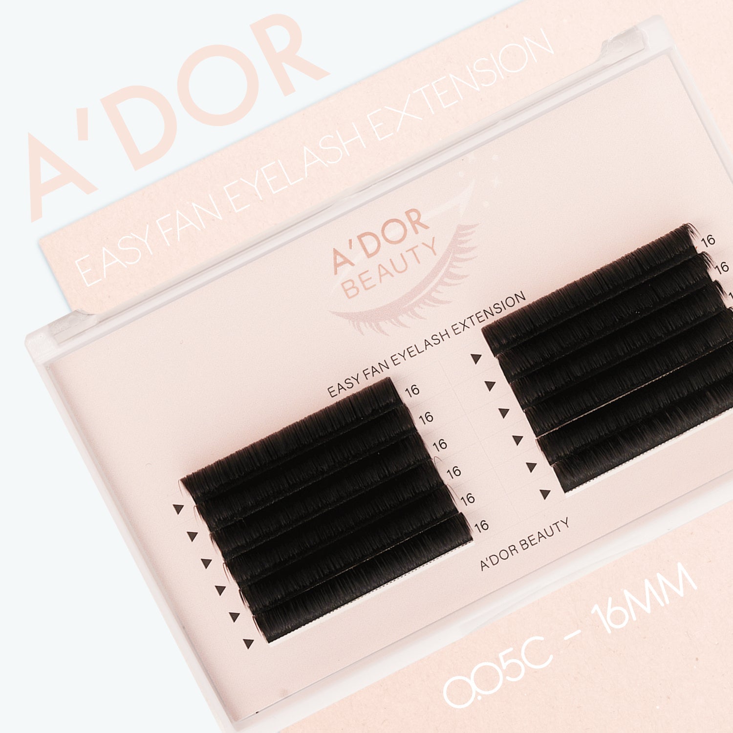 A’dor Beauty Easy Fan Eyelash Extension 0.05C - 16MM - DTK Nail Supply