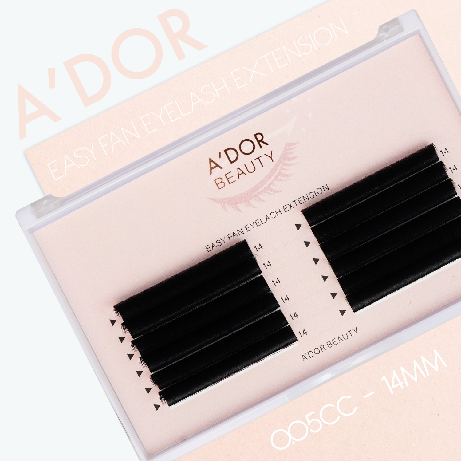 A’dor Beauty Easy Fan Eyelash Extension 0.05CC - 14MM - DTK Nail Supply