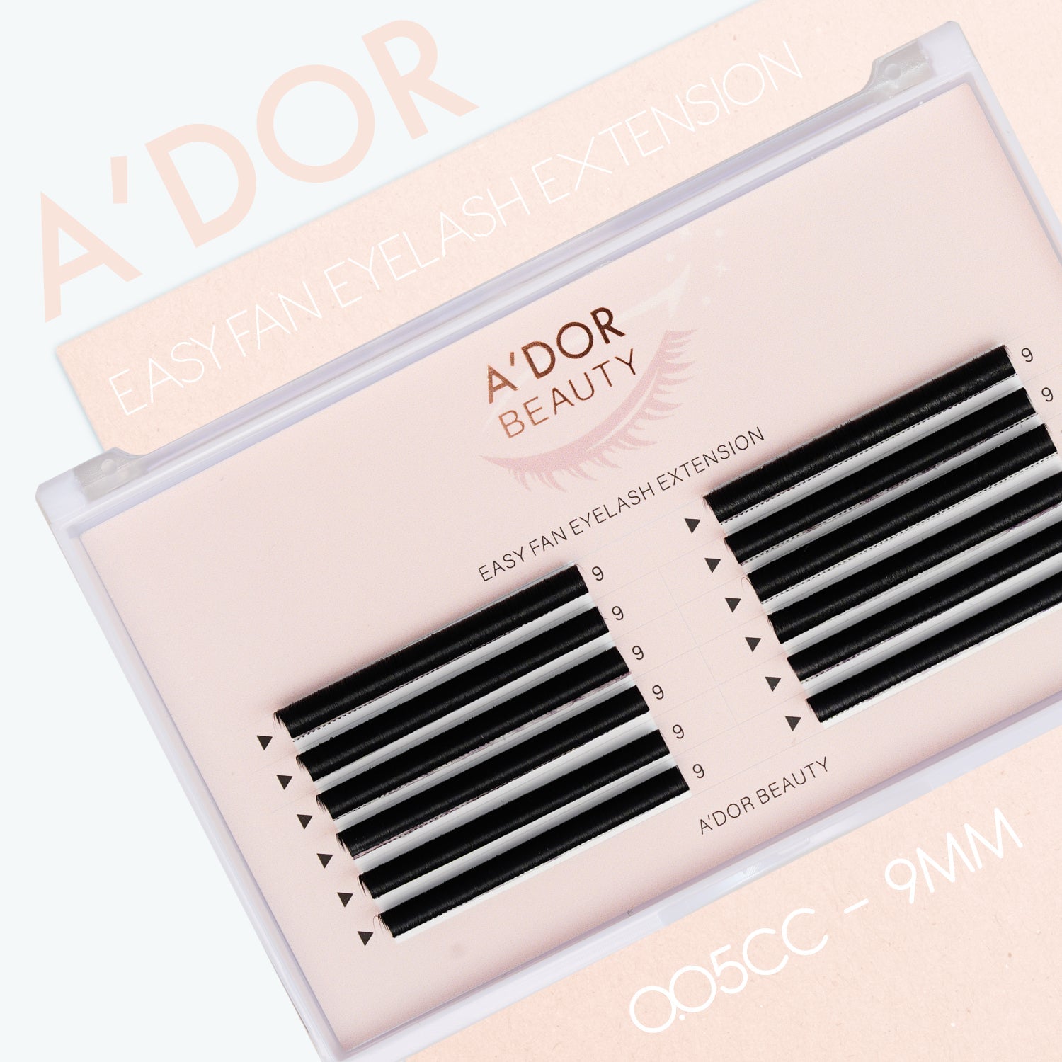 A’dor Beauty Easy Fan Eyelash Extension 0.05CC - 9MM - DTK Nail Supply