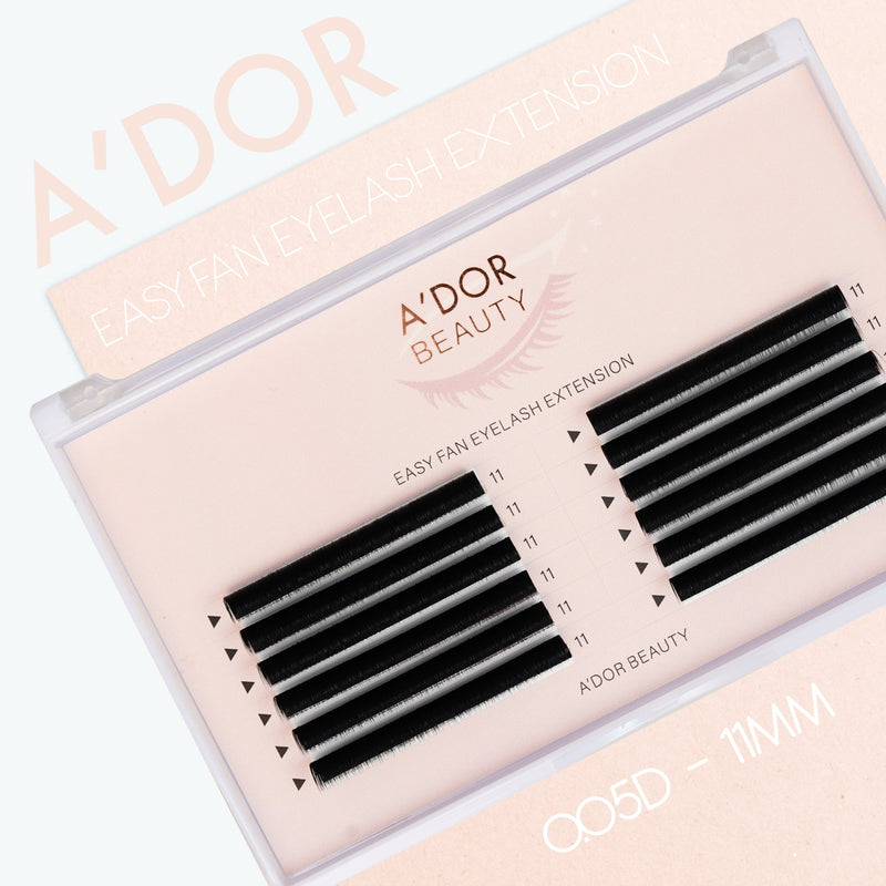 A’dor Beauty Easy Fan Eyelash Extension 0.05D - 11MM - DTK Nail Supply