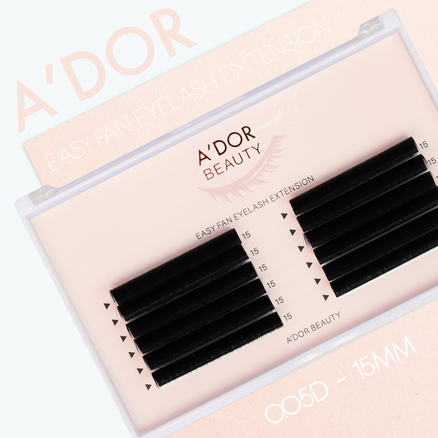 A’dor Beauty Easy Fan Eyelash Extension 0.05D - 15MM - DTK Nail Supply