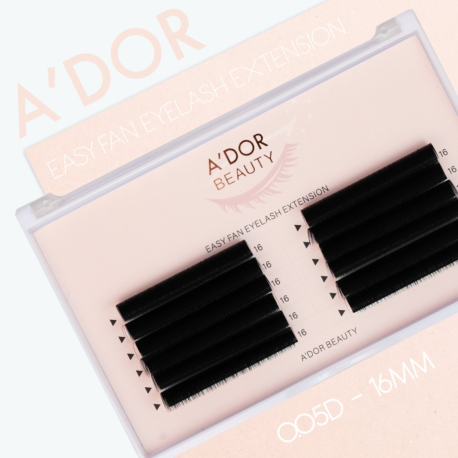 A’dor Beauty Easy Fan Eyelash Extension 0.05D - 16MM - DTK Nail Supply