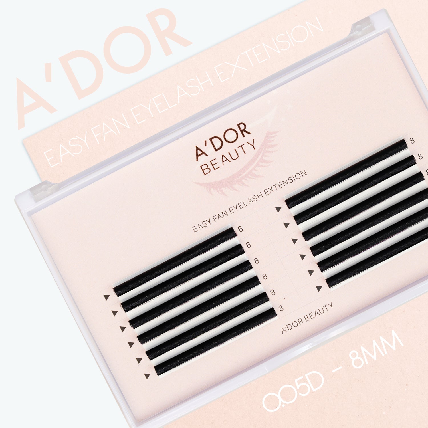 A’dor Beauty Easy Fan Eyelash Extension 0.05D - 8MM - DTK Nail Supply