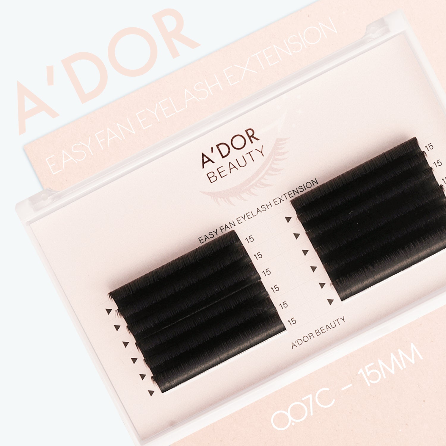 A’dor Beauty Easy Fan Eyelash Extension 0.07C - 15MM - DTK Nail Supply