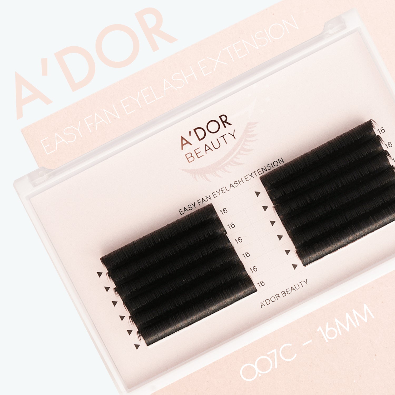 A’dor Beauty Easy Fan Eyelash Extension 0.07C - 16MM - DTK Nail Supply
