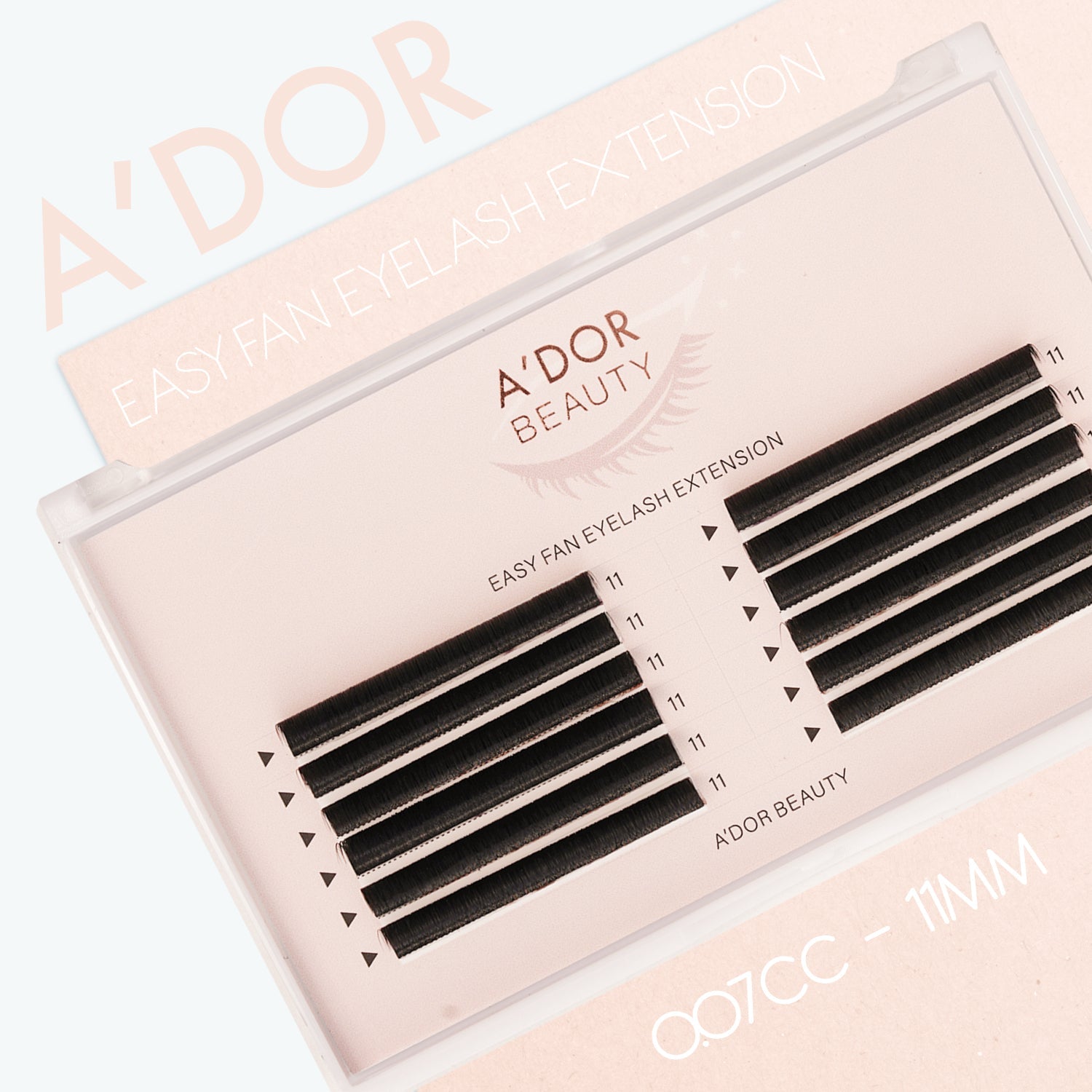 A’dor Beauty Easy Fan Eyelash Extension 0.07CC - 11MM - DTK Nail Supply