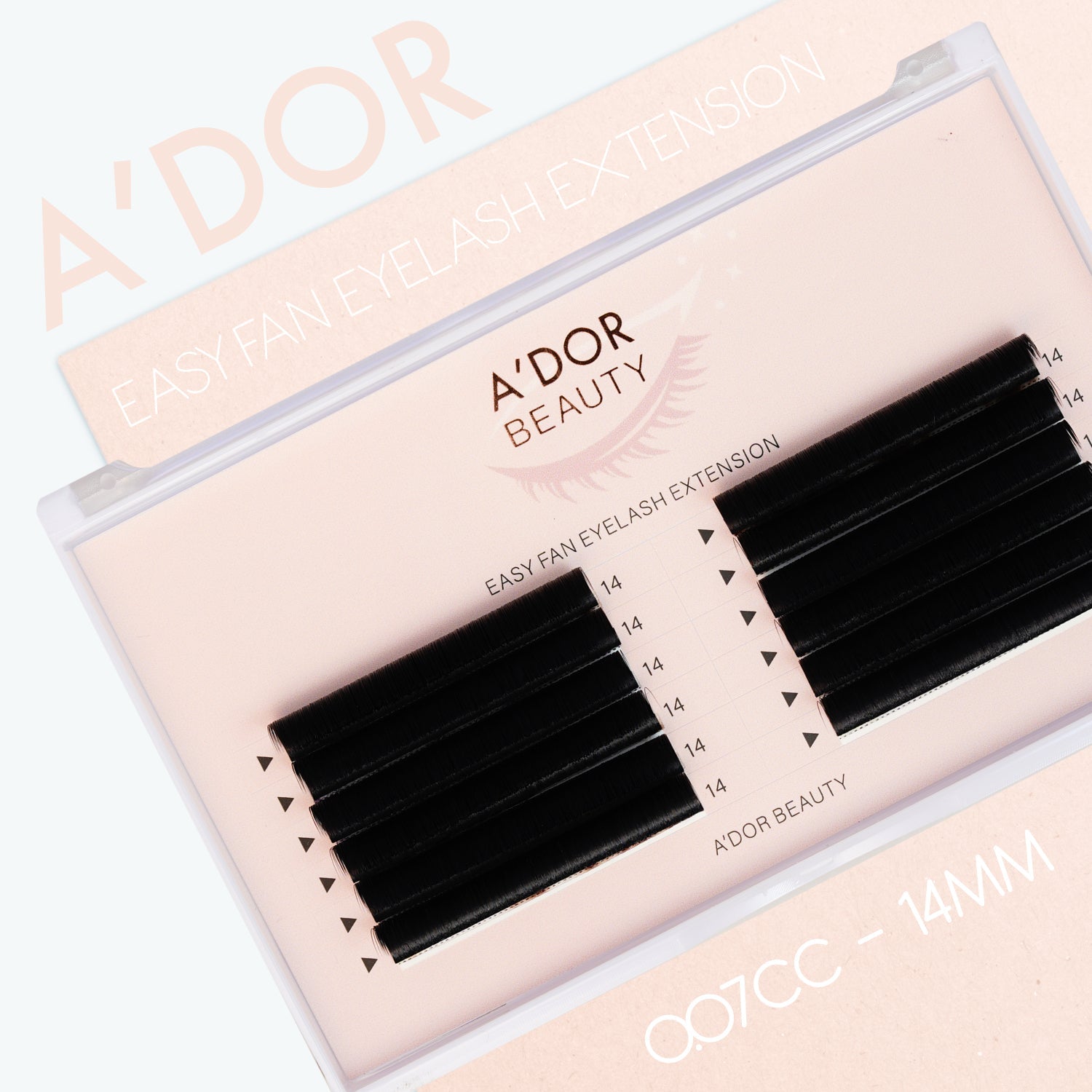 A’dor Beauty Easy Fan Eyelash Extension 0.07CC - 14MM - DTK Nail Supply