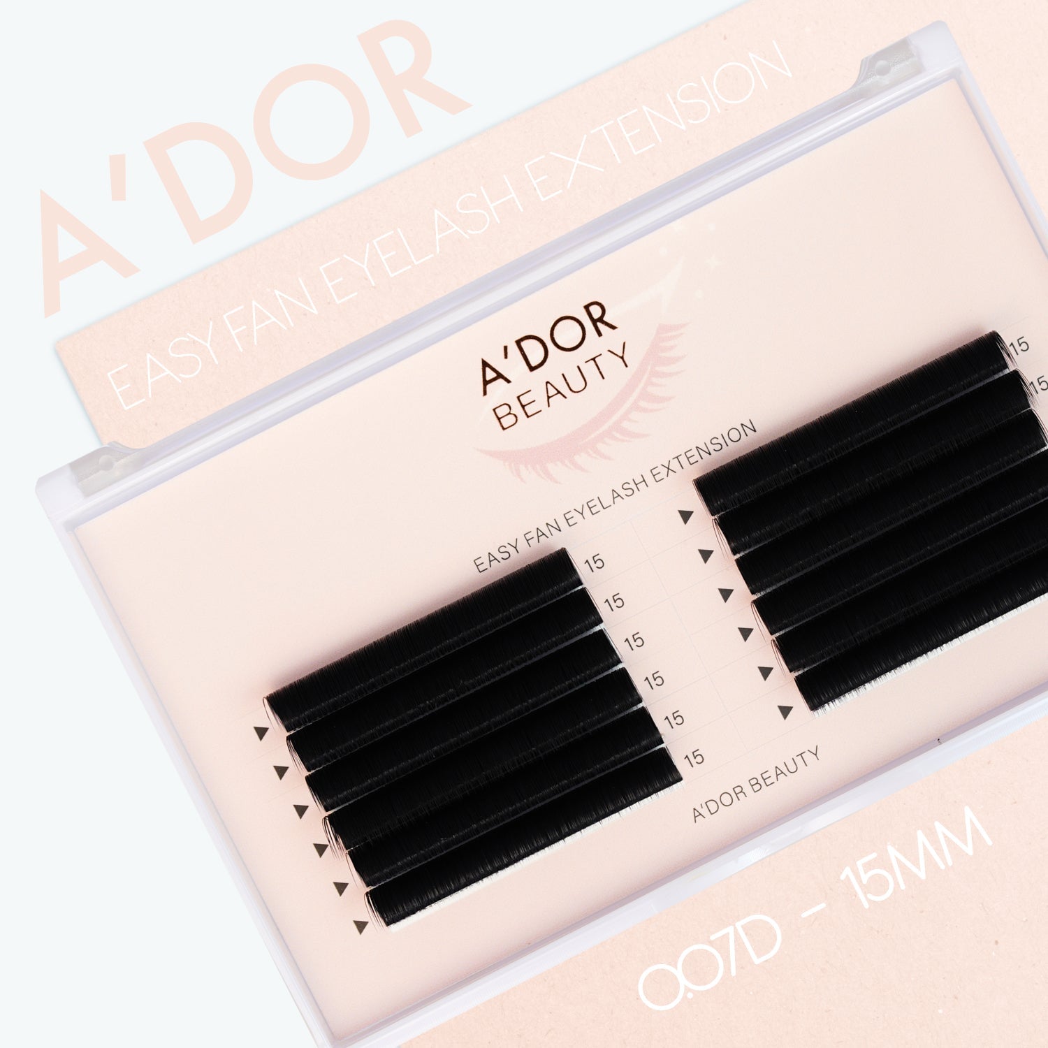 A’dor Beauty Easy Fan Eyelash Extension 0.07D - 15MM - DTK Nail Supply