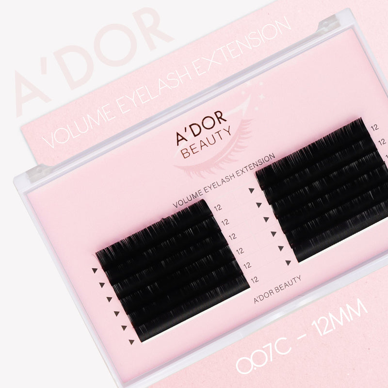 A’dor Beauty Volume Eyelash Extension 0.07C - 12MM - DTK Nail Supply
