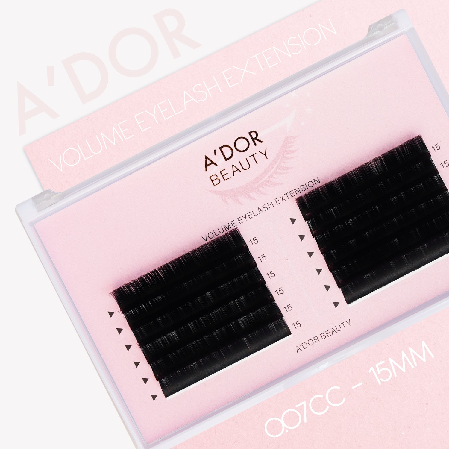 A’dor Beauty Volume Eyelash Extension 0.07CC - 15MM - DTK Nail Supply