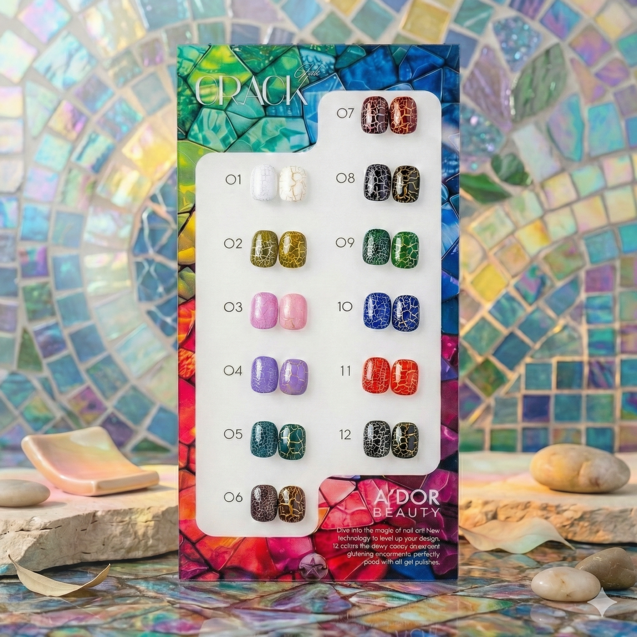 ADOR Crack Gel Set 12 Color - 0.5 oz - DTK Nail Supply