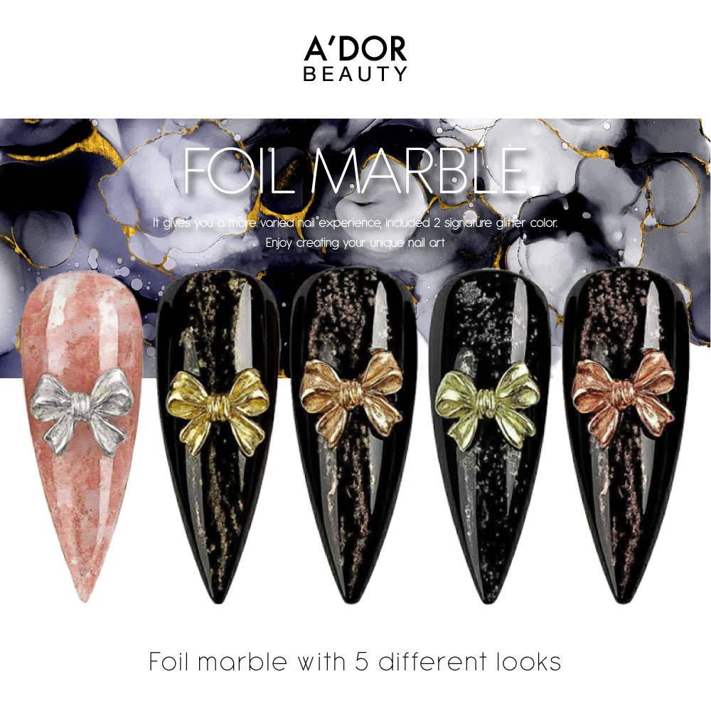A'DOR Foil Marble Ink 15ml - Set 4 Colors - DTK Nail Supply