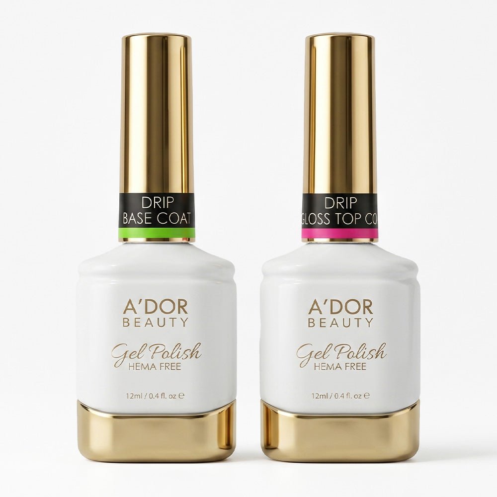 A'DOR Gel Polish - Drip Gloss Top & Base Coat - 0.4 oz - DTK Nail Supply