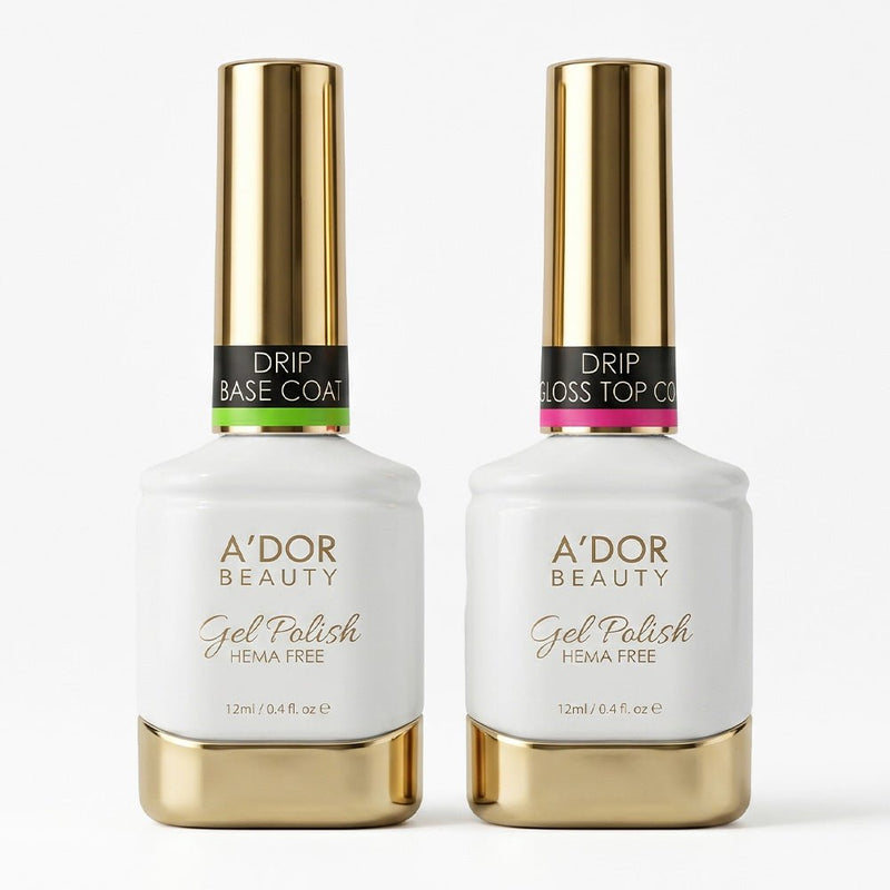 A'DOR Gel Polish - Drip Gloss Top & Base Coat - 0.4 oz - DTK Nail Supply