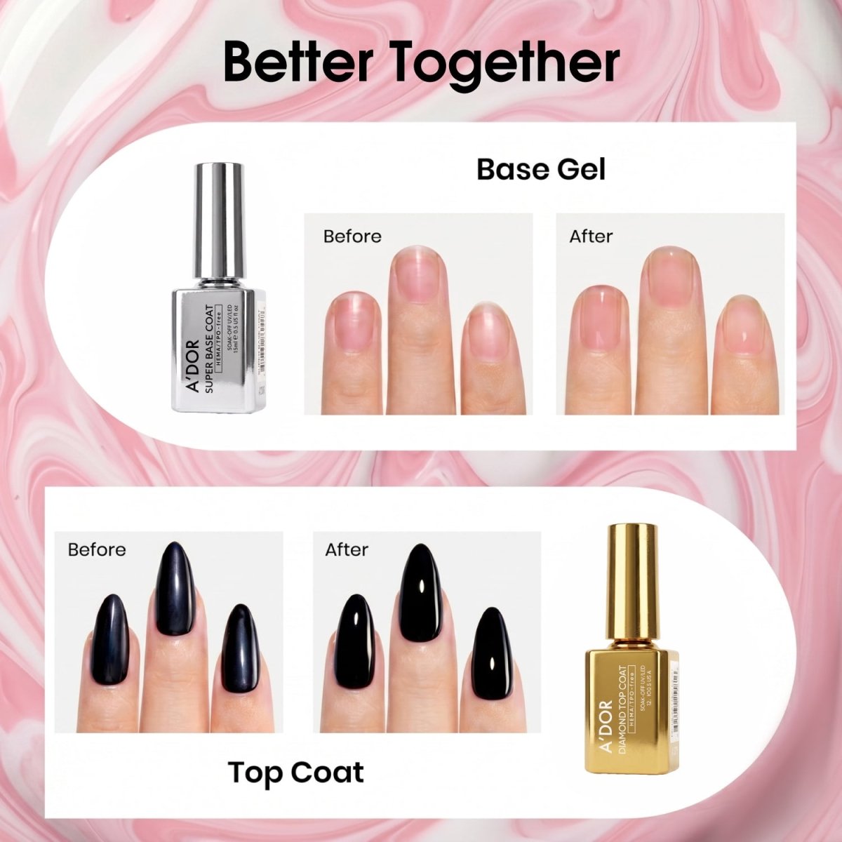 A'DOR Gel Polish - Super Base Coat - 0.5 oz - DTK Nail Supply