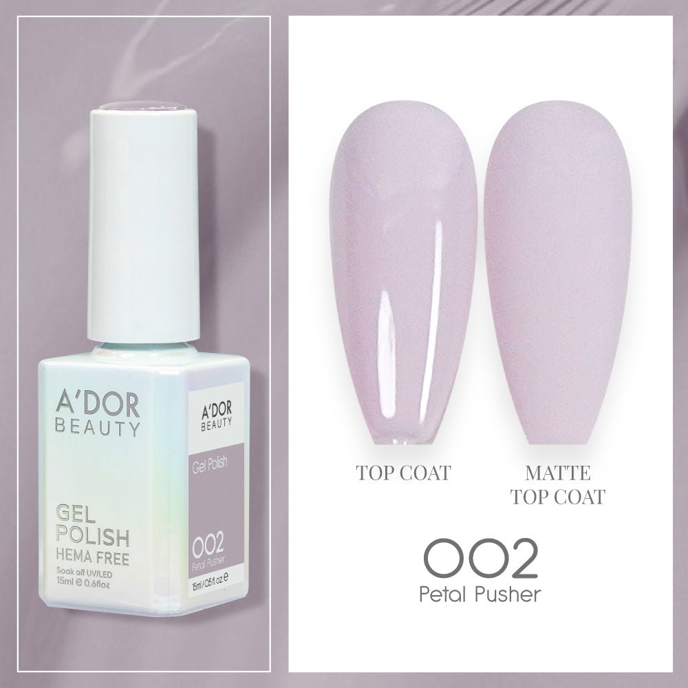 A'DOR HEMA-Free Gel Polish 002 Petal Pusher — Vegan 0.6 oz