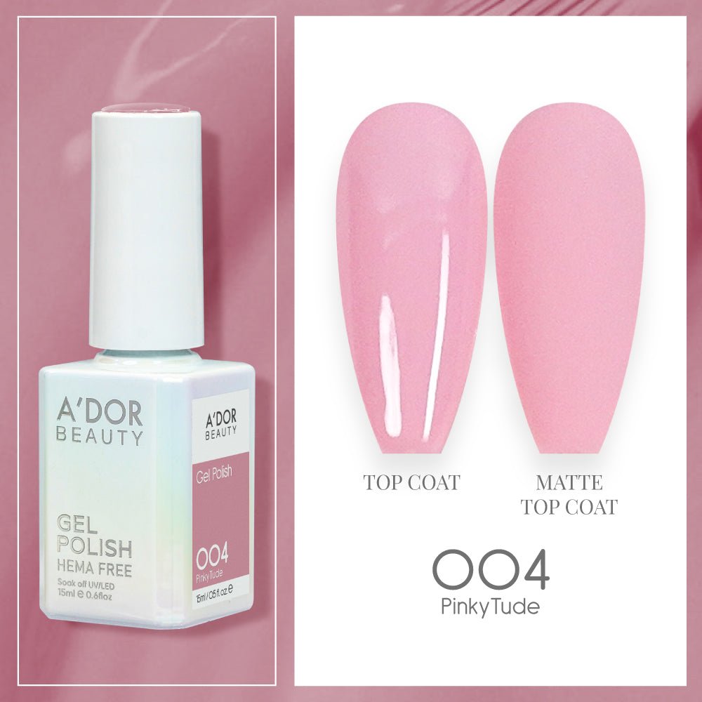 A'DOR HEMA - Free Gel Polish - 004 - Pinky Tude - 0.6 oz - DTK Nail Supply