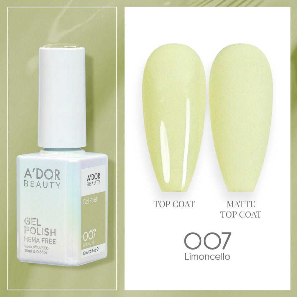 A'DOR HEMA - Free Gel Polish - 007 - Limoncello - 0.6 oz - DTK Nail Supply
