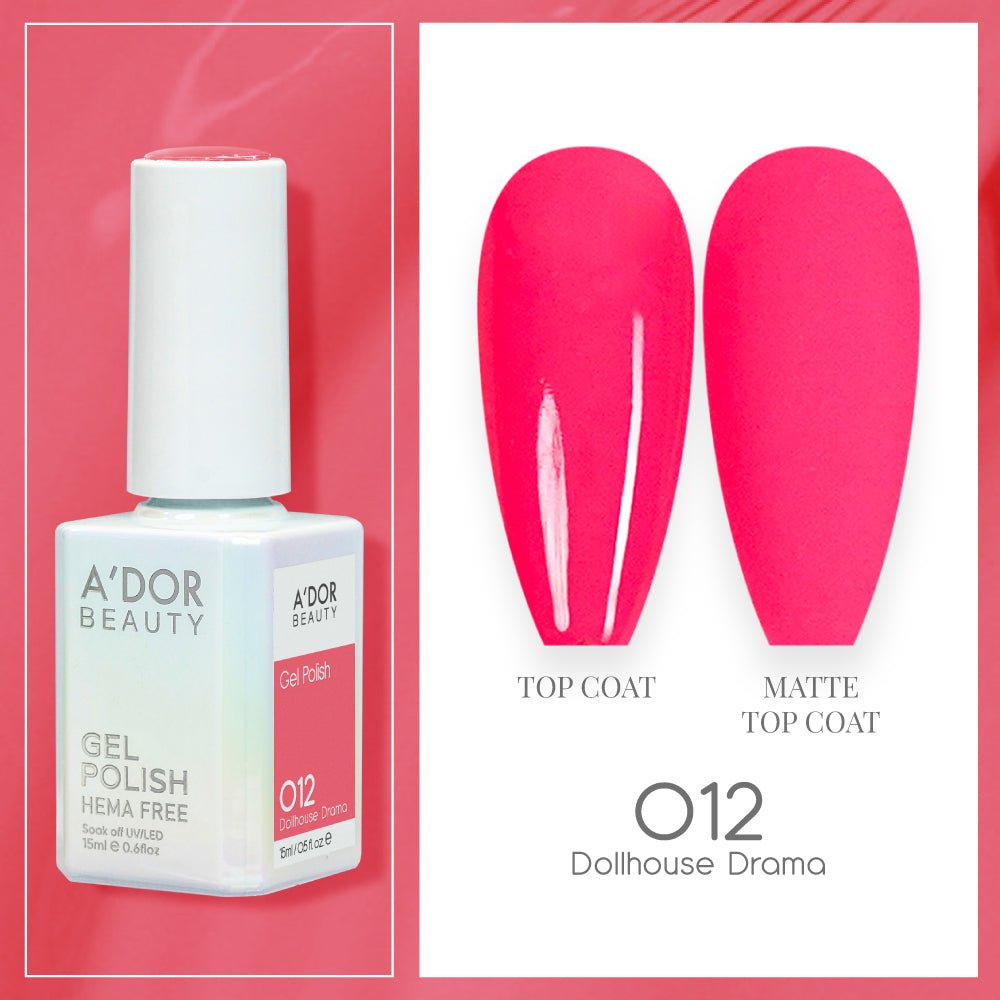 A'DOR HEMA-Free Gel Polish 012 Dollhouse Drama — Vegan 0.6 oz - DTK Nail Supply