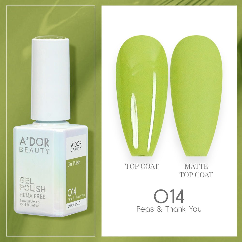 A'DOR HEMA - Free Gel Polish - 014 - Peas & Thank You - 0.6 oz - DTK Nail Supply