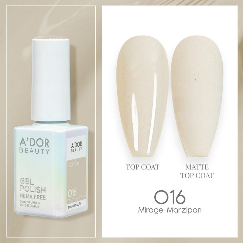 A'DOR HEMA - Free Gel Polish - 016 - Mirage Marzipan - 0.6 oz - DTK Nail Supply