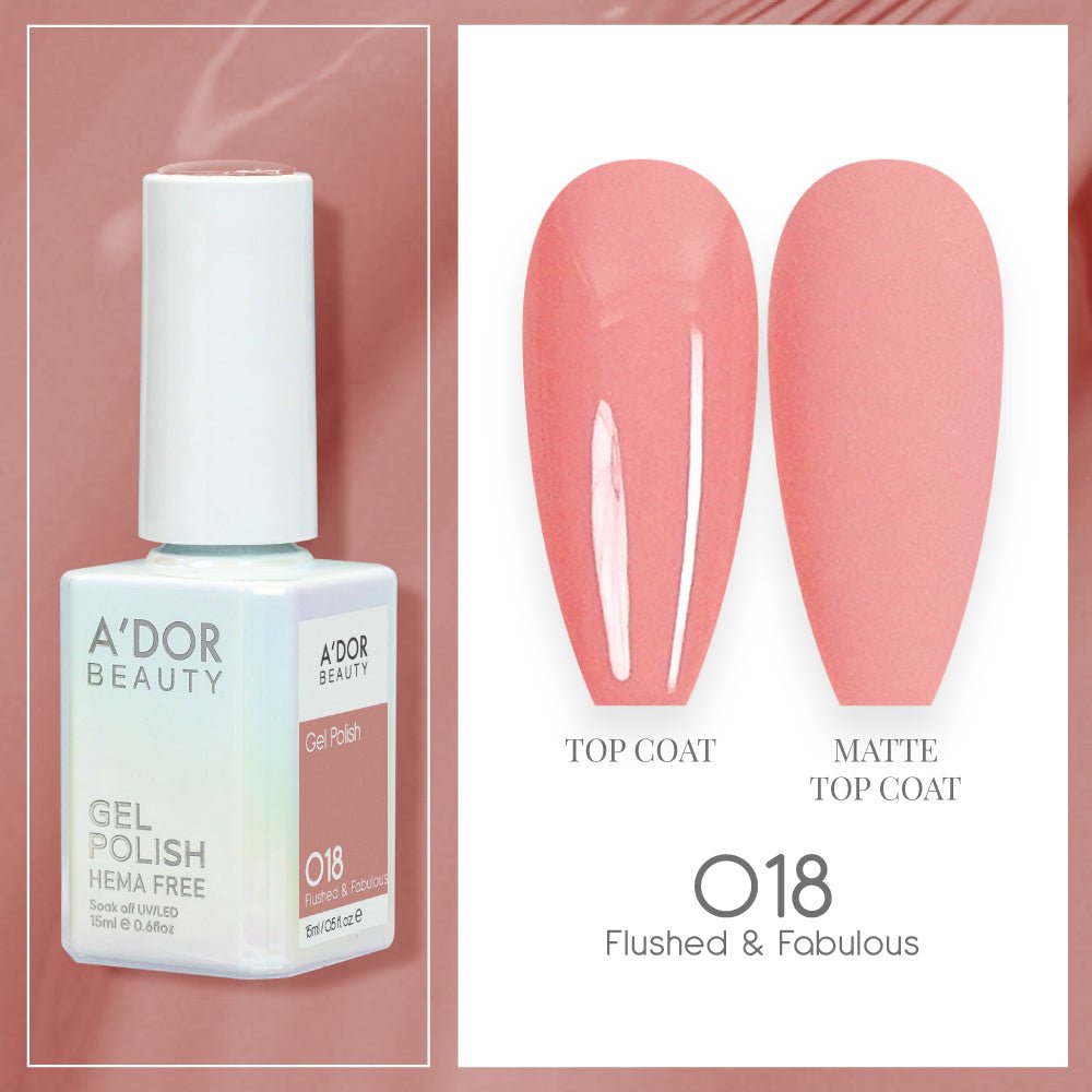 A'DOR HEMA - Free Gel Polish - 018 - Flushed & Fabulous - 0.6 oz - DTK Nail Supply