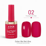 A'DOR HEMA - Free Gel Polish - 02 - Pucker Up Pink - 0.4 oz - Color Me Gel - Ons Collection - DTK Nail Supply