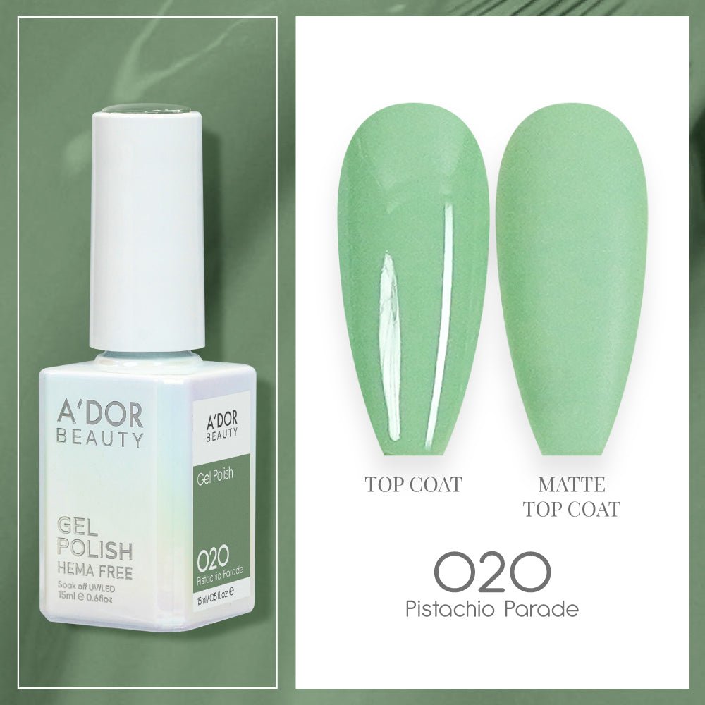 A'DOR HEMA - Free Gel Polish - 020 - Pistachio Parade - 0.6 oz - DTK Nail Supply