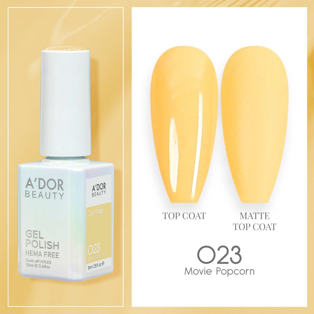 A'DOR HEMA - Free Gel Polish - 023 - Movie Popcorn - 0.6 oz - DTK Nail Supply