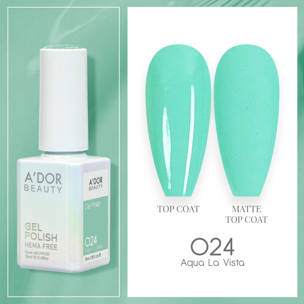 A'DOR HEMA - Free Gel Polish - 024 - Aqua La Vista - 0.6 oz - DTK Nail Supply