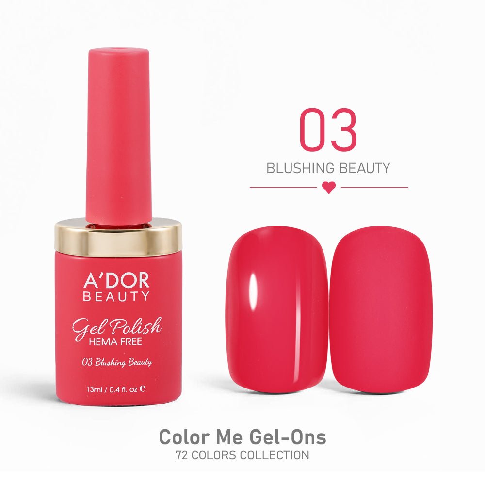 A'DOR HEMA - Free Gel Polish - 03 - Blushing Beauty - 0.4 oz - Color Me Gel - Ons Collection - DTK Nail Supply