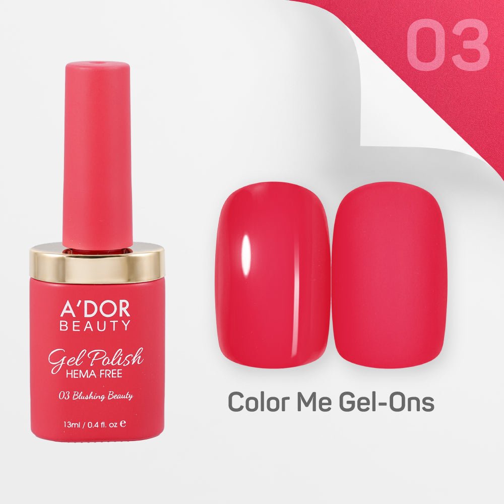 A'DOR HEMA - Free Gel Polish - 03 - Blushing Beauty - 0.4 oz - Color Me Gel - Ons Collection - DTK Nail Supply