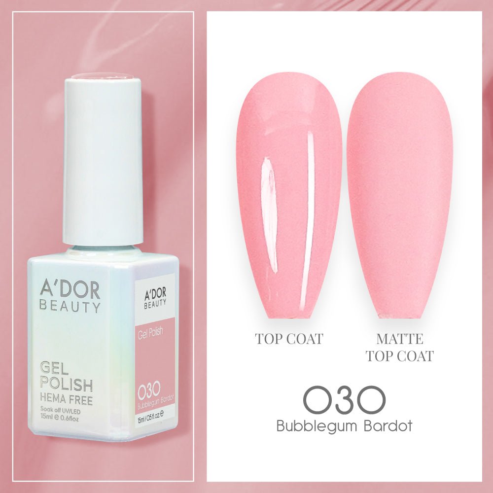 A'DOR HEMA - Free Gel Polish - 030 - Bubblegum Bardot - 0.6 oz - DTK Nail Supply
