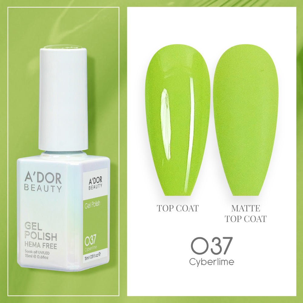 A'DOR HEMA - Free Gel Polish - 037 - Cyberlime - 0.6 oz - DTK Nail Supply