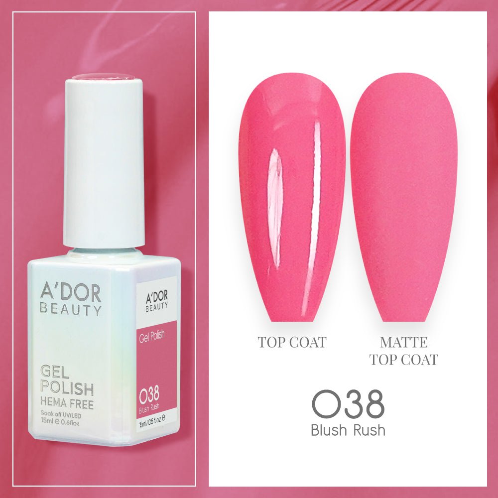 A'DOR HEMA - Free Gel Polish - 038 - Blush Rush - 0.6 oz - DTK Nail Supply