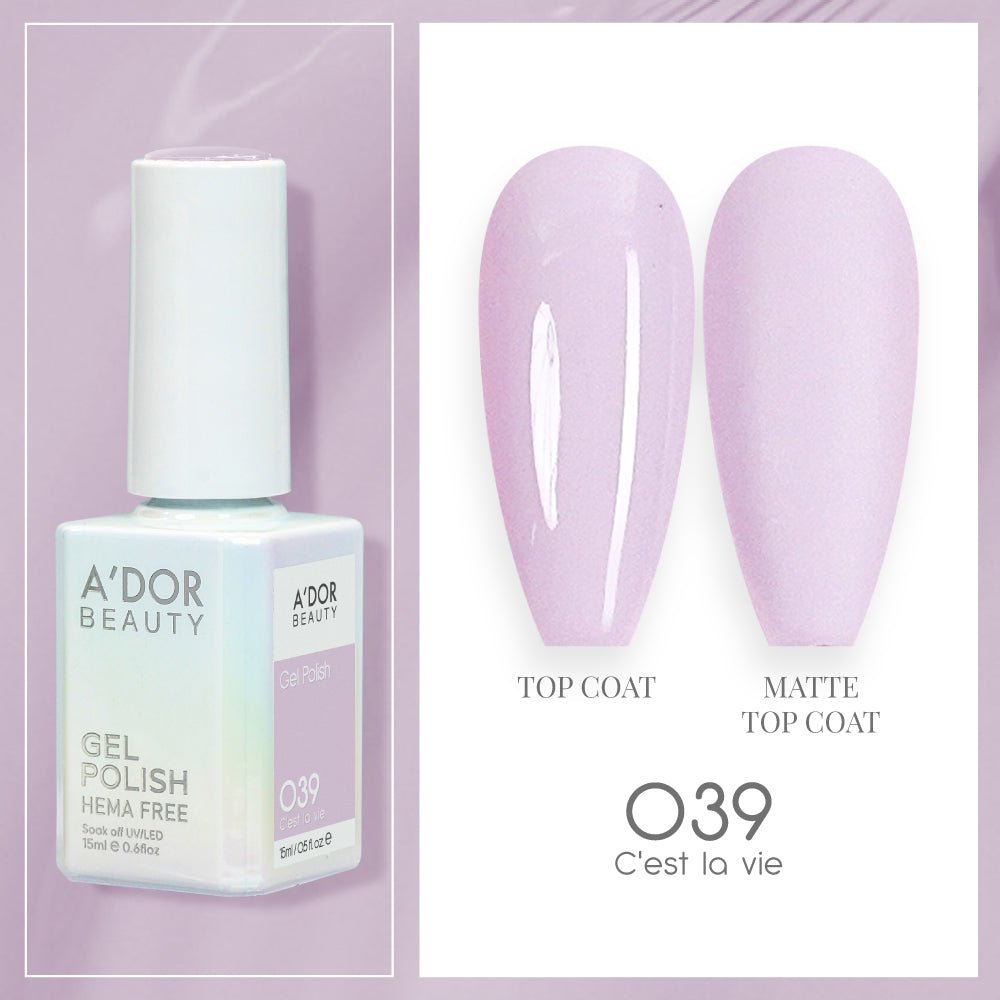 A'DOR HEMA - Free Gel Polish - 039 - C'est La Vie - 0.6 oz - DTK Nail Supply