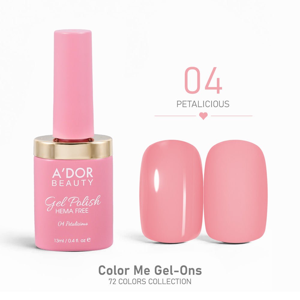 A'DOR HEMA - Free Gel Polish - 04 - Petalicious - 0.4 oz - Color Me Gel - Ons Collection - DTK Nail Supply