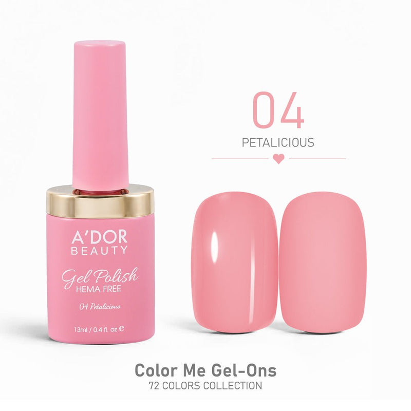 A'DOR HEMA - Free Gel Polish - 04 - Petalicious - 0.4 oz - Color Me Gel - Ons Collection - DTK Nail Supply